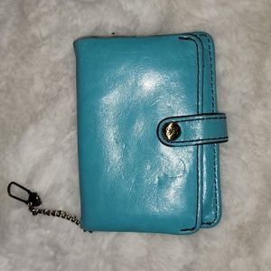 Hobo International aqua leather wallet/key ring
